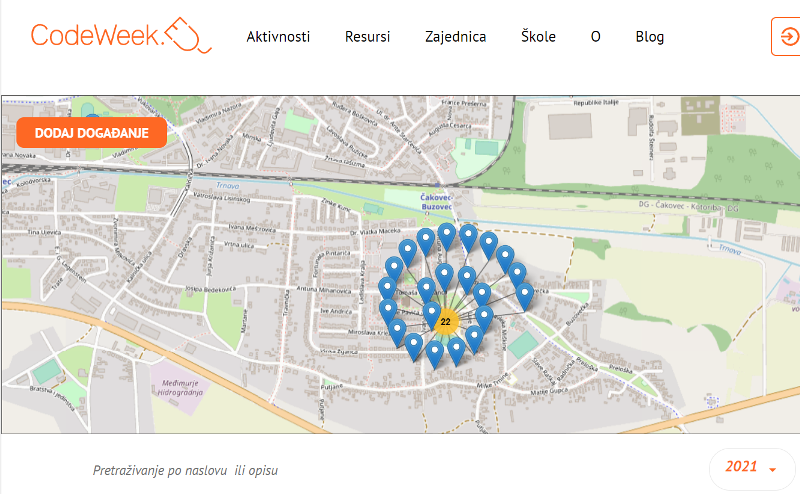 CodeWeek map II. O akovec 2021
